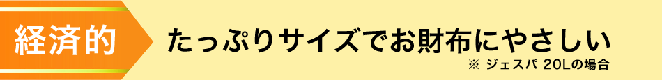 たっぷりサイズでお財布にやさしい(ジェスパ20Lの場合)